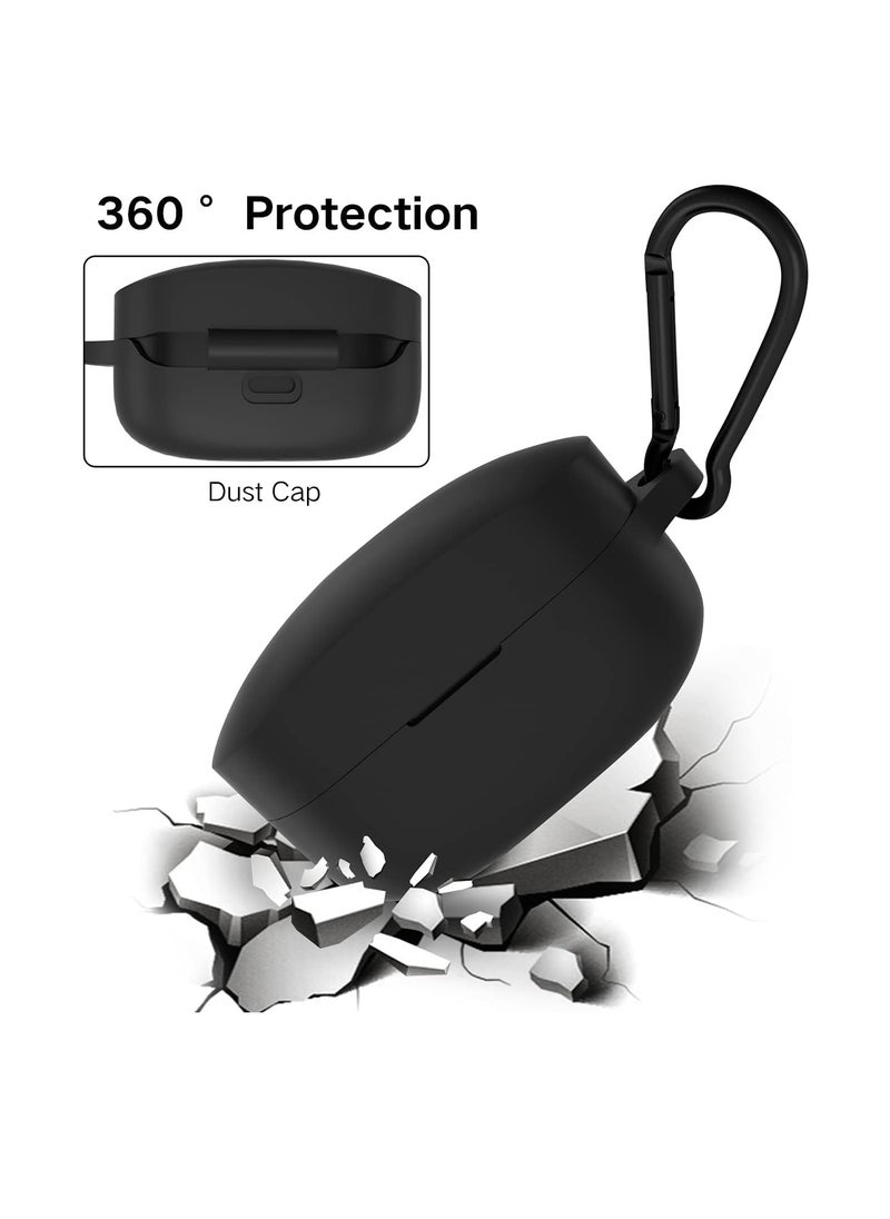 KASTWAVE - KASTWAVE Headphone Cover for Sony WF1000XM4 with Carabiner and Silicone Hand Strap All-inclusive Protection Shockproof AntiSlip AntiFingerprint 2Pack (Black+White) - Image 1