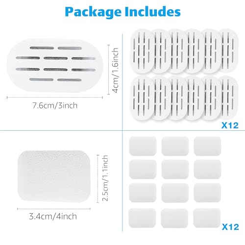 MISFANS Ceramic Cat Water Fountain Filters 12 Pack Replacement Filters 12 Pack Replacement PreFilter Sponges Set for MISFANS and Other Ceramic Pet Fountain Water Dispenser - Image 3