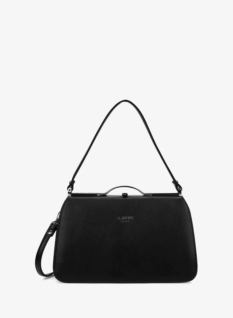 Lavie Luxe Women's Book Satchel Frame Bag (Black)
