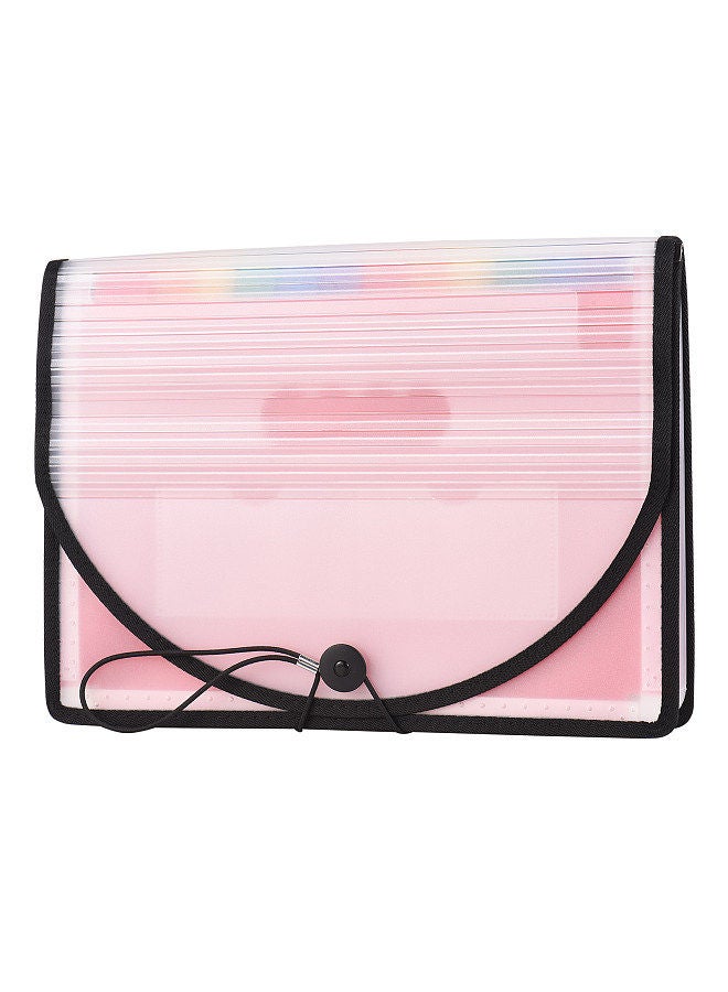 Generic Accordian File Folder Organizer 24 Pockets Expanding File Bags with Cover A4 Letter Size Document Organizer Rainbow Color for Home Office School  - Image 1