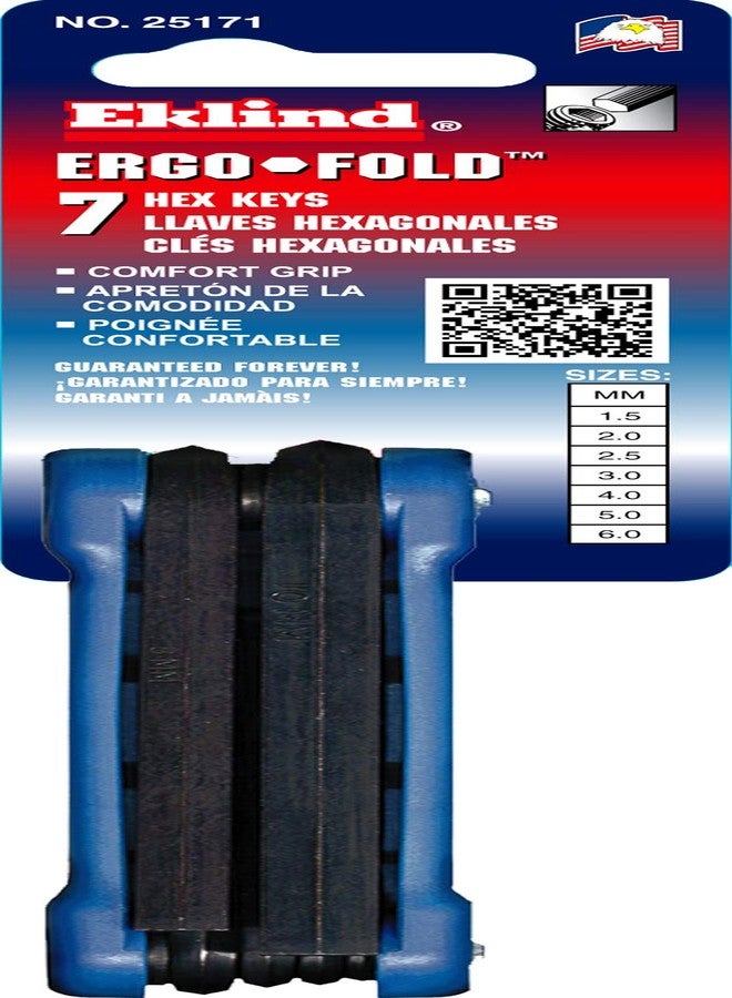 Eklind Tool EKLIND 25171 Ergo-Fold Fold-up Hex Key allen wrench - 7pc set Metric MM sizes 1.5-6 - Image 4