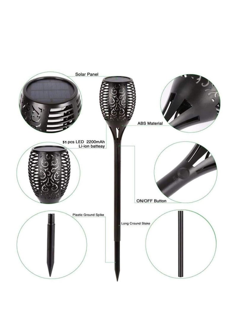 SYOSI Solar Torch Lights With Flickering Flame Fire Effect Garden Light Auto On OR Off Dust To Dawn Outdoor Waterproof Landscape Decoration Solar Powered Security Torch Light（Warm Light） - Image 2