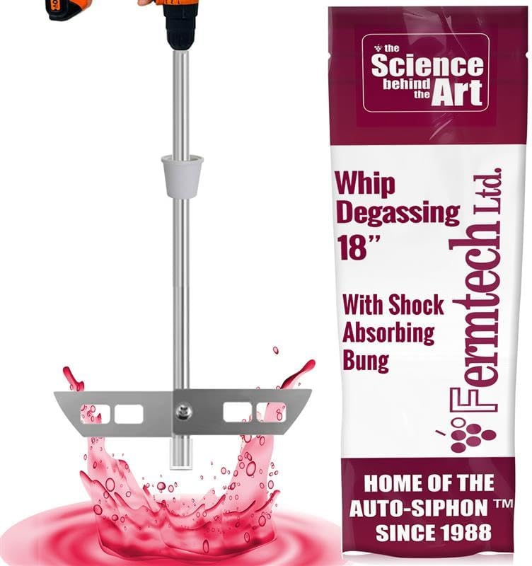 Fermtech 18" Stainless Steel Degassing Whip Stirrer Wand with Paddle for Wine Making, Homebrewing, Craft Brew & Kombucha – Drill Attachment for Mixing, Stirring & Degassing Supplies - Image 4