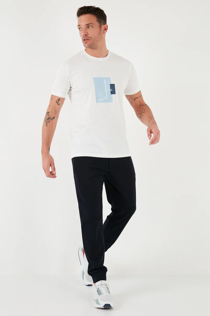 Buratti Printed Cotton Crew Neck Slim Men's T Shirt 646R8040
