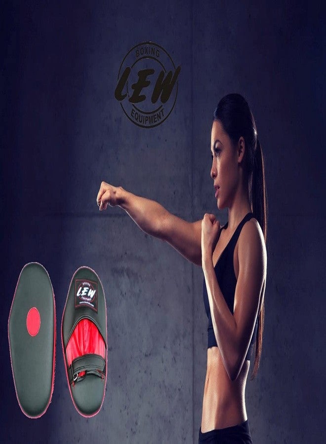 LEW Classic PU Leather Straight Focus Pads (Black/Red) - Image 3