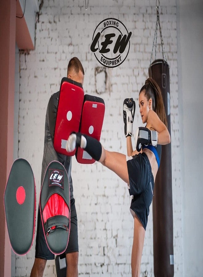 LEW Classic PU Leather Straight Focus Pads (Black/Red) - Image 4