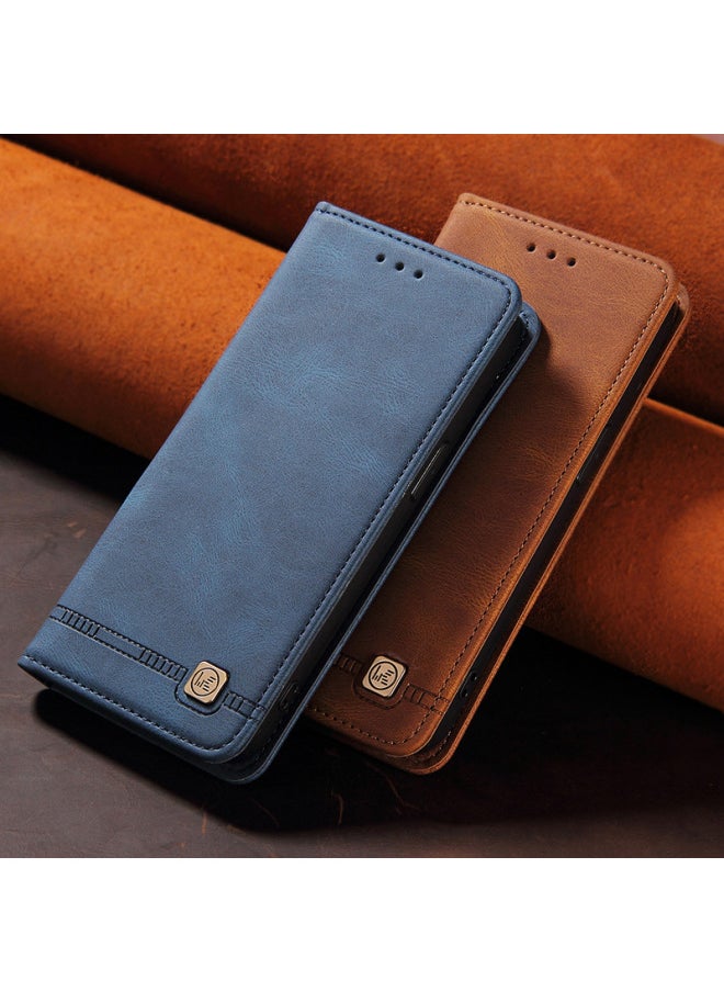 Generic - For Iphone16 Phone Leather Case For Iphone15 Phone Case For SamsungS25 Skin Feeling Flip Cover Protective Case A16-Color:Blue-Applicable Models:More Model Details Page Table Grids - Image 1
