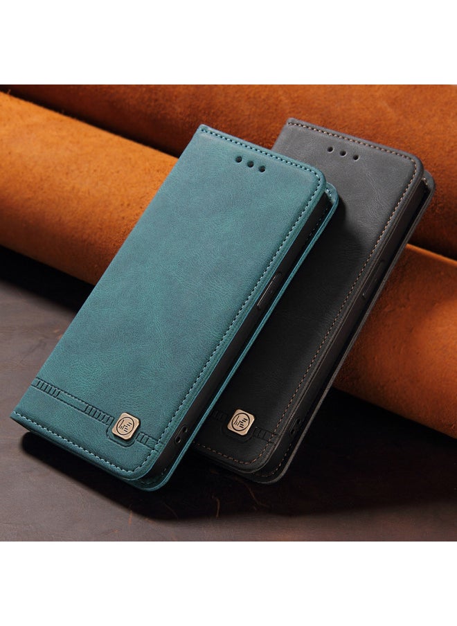 Generic - For Iphone16 Phone Leather Case For Iphone15 Phone Case For SamsungS25 Skin Feeling Flip Cover Protective Case A16-Color:Blue-Applicable Models:More Model Details Page Table Grids - Image 1