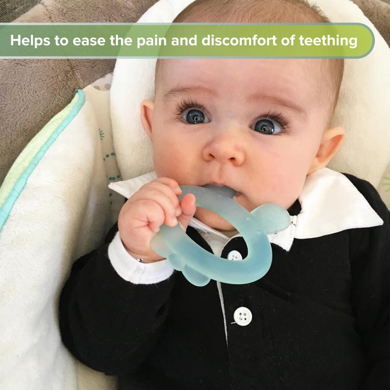 Haakaa Silicone Baby Teether - Rabbit Ear Frozen Teething Toy for Babies 3-6 Months- Cold Teething Relief - BPA Free Silicone-Pink - Image 2