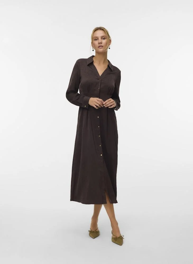 VERO MODA Vmgabby Long Sleeve V-Neck Dress