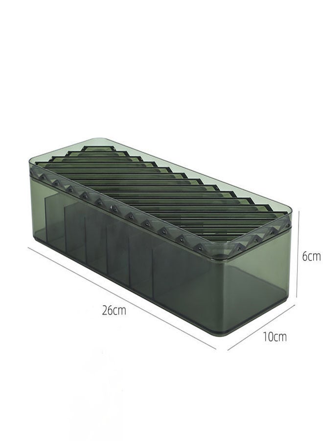 Vermaney Cable Organizer Storage Box,Plastic Cable Cord Management Box with 7 Compartments Power Cord Organizer Case Green - Image 1