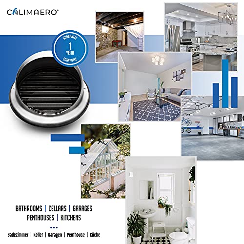 calimaero® KWG 4 inch Round Stainless Steel Dryer Vent Covers Ventilation Grill Hood with Rubber Seal Fits only in Metal Ducts - Image 5
