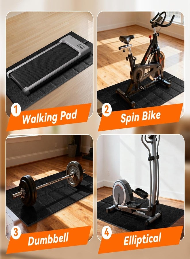 Stepwaver Bike Mat Compatible with Peloton Bike Trainer Mat Non-Slip Shock Absorbing Gym Floor Mat to Protect Hardwood & Carpets, Mat for Exercise Bike,Exercise Equipment Indoor Cycles (63"x30") - Image 2