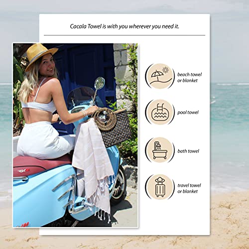 Cacala Lightweight and Thin Turkish Beach Towel 100% Cotton Sand-Free and Quick-Drying Goodness Perfect as an Extra Large Travel Towel, Beach Accessory, or Gift for Beach Lovers, 37 x 70 - Image 5