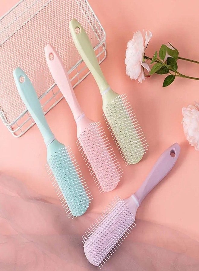 BlackLaoban Anti-Static Massage Flat Hair Brush Nylon Bristle Hair Brush For Blow Drying, Styling, Curling, Straighten All Type Hairs For Women & Men (Green) - Image 3