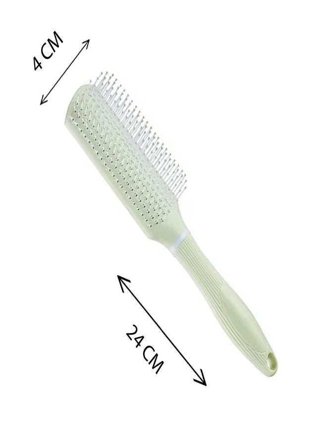 BlackLaoban Anti-Static Massage Flat Hair Brush Nylon Bristle Hair Brush For Blow Drying, Styling, Curling, Straighten All Type Hairs For Women & Men (Green) - Image 2