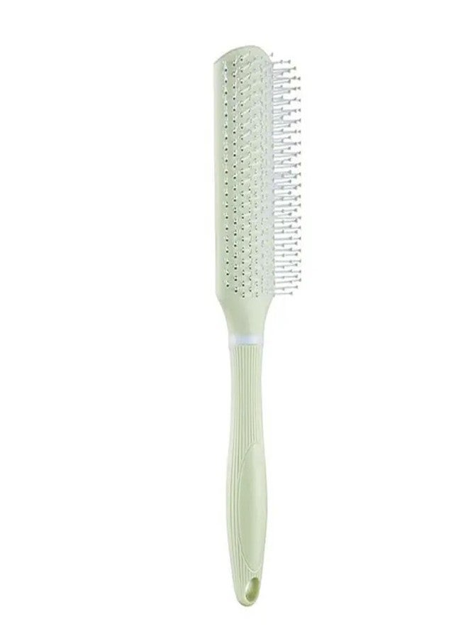 BlackLaoban Anti-Static Massage Flat Hair Brush Nylon Bristle Hair Brush For Blow Drying, Styling, Curling, Straighten All Type Hairs For Women & Men (Green) - Image 1