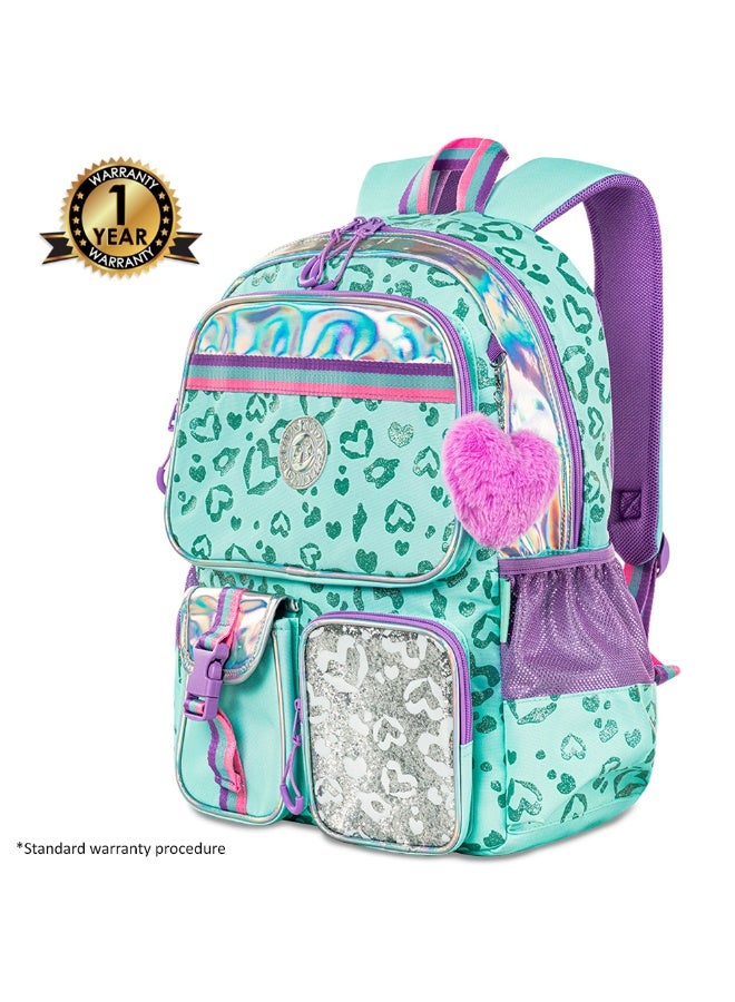 Eazy Kids 17" School Bag Set of 3 w/ Lunch Bag and Pencil Pouch - Love Green - Image 2