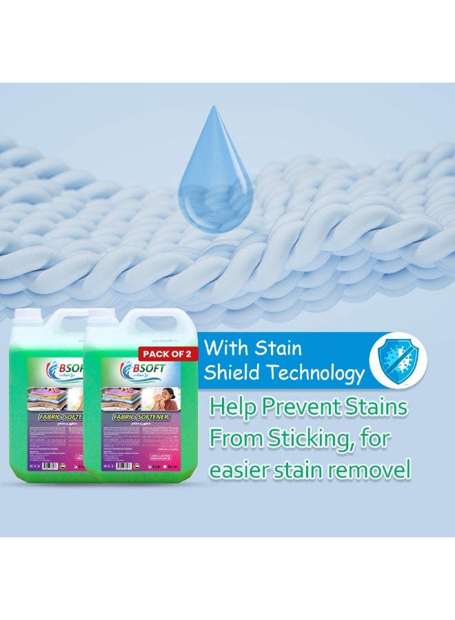 BSOFT Fabric Softener Long Lasting Freshness with Bergamot Aroma Green 5L Dual Pack - Image 5