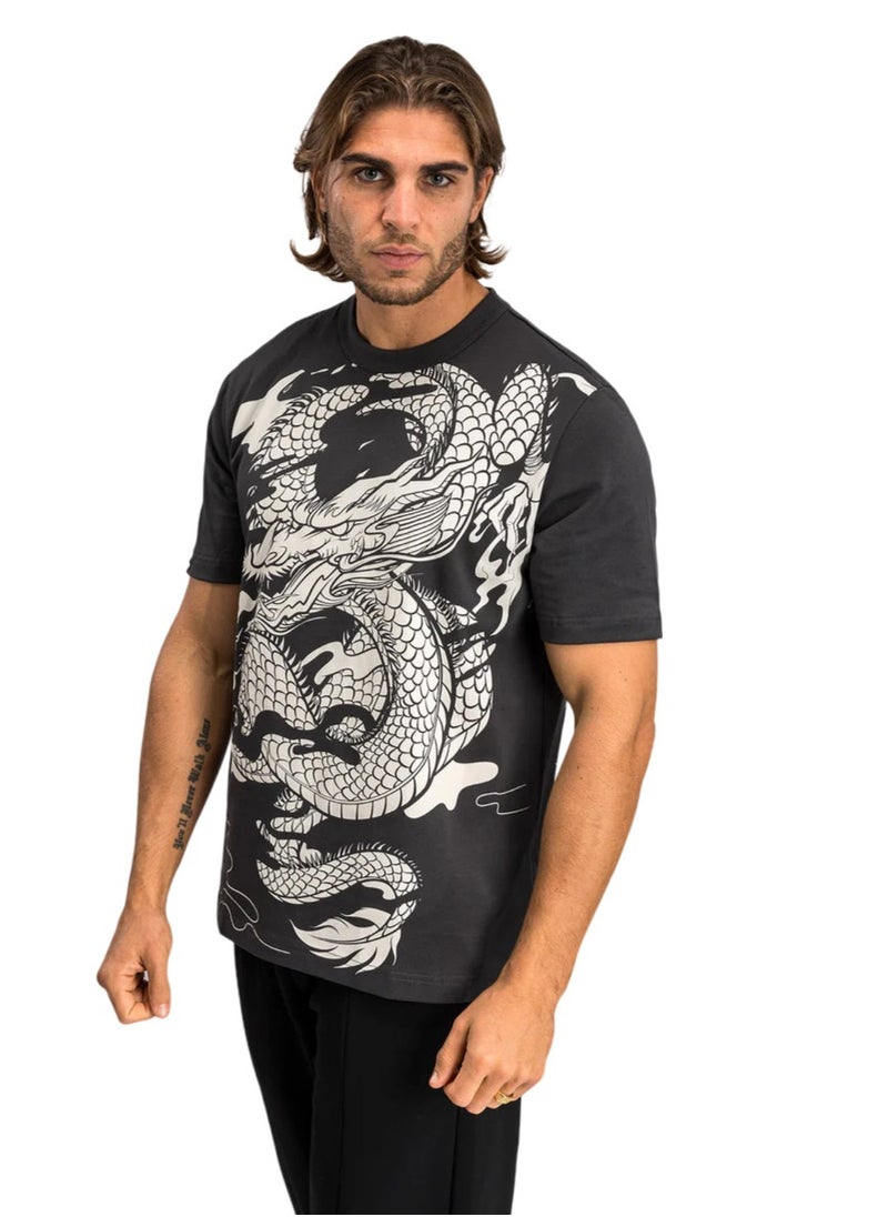 VENUM - VENUM DRAGONS FLIGHT ST T-SHIRT CHARCOAL GREY/CREAM WHITE - Image 1