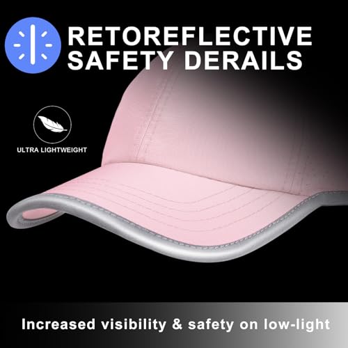 Peninpha Girls Criss Cross Ponytail Baseball Cap Reflective Quick Dry Hat Kids Cooling Mesh Sports Hat High Messy Bun Ponycap for Age 3-12,Pink - Image 5