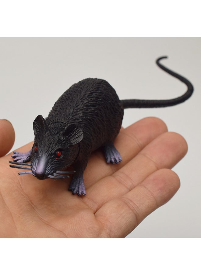Realistic Mouse Model Plastic White Grey Black Mouse Props Teaching Tools Prank April Fool's Day Street Stall Toys-Color:Soft Rubber Large Black Mouse  - Image 4