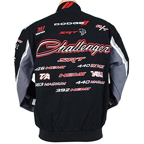 JH DESIGN GROUP 2017 Dodge Challenger Collage Mens Black Twill Jacket by JH Design (S) - Image 2
