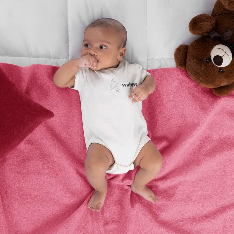 Wakefit Dry Sheet for New Born Baby | Waterproof Sheet for Toddler | Anti-Piling Fleece Extra Absorbent Quick Dry Sheet | Infant Bed Protector | Large (140x100 cms) | Salmon Rose - Set of 1 - Image 2