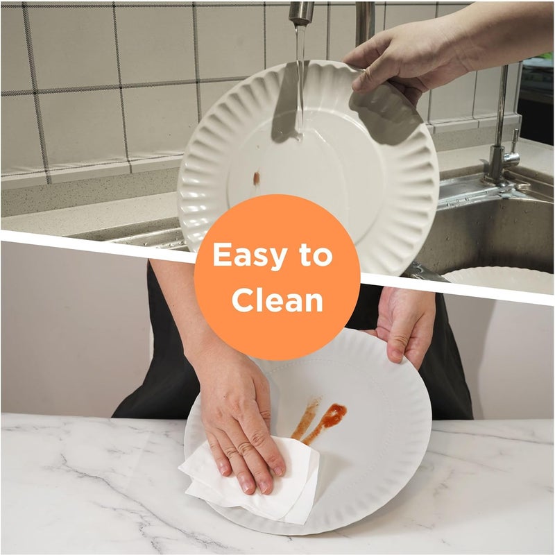 TP 105 inch Melamine Dinner Plates Set of 6 Lightweight Serving Round Salad Plate for 6 Dessert Dishes for Indoors and Outdoors Gray - Image 5