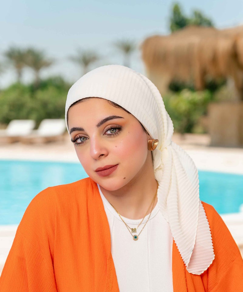كايان طرحة ساتان أرماني بليسيه شيفون مربعة بتصميم مميز - متعدد الألوان - Image 3