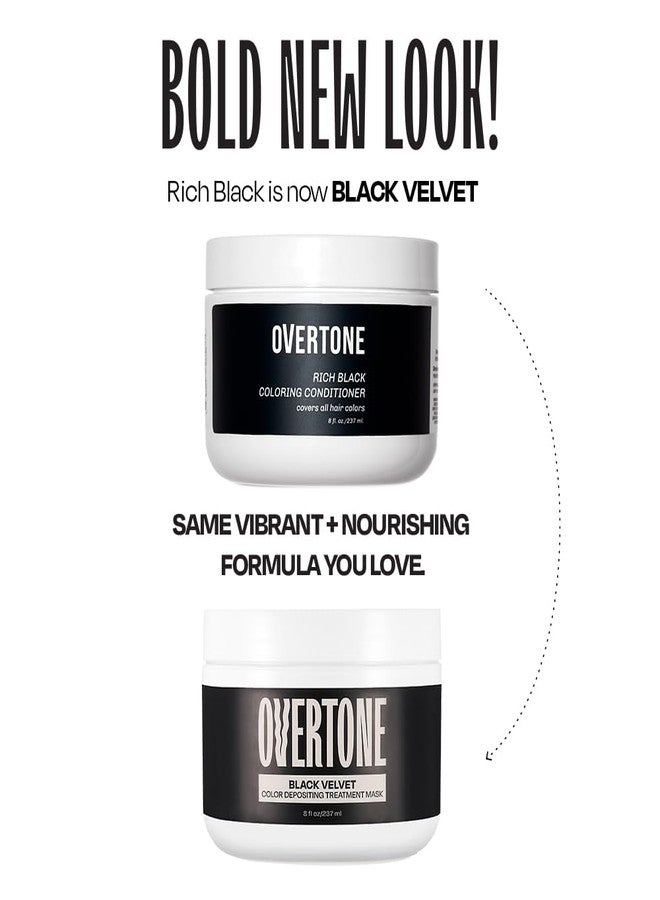 Overtone Color Depositing Semi-Permanent Hair Dye Conditioner - 8 oz For Natural & Color-Treated Hair, Moisturizing Shea Butter & Coconut Oil - Vegan & Cruelty-Free, Rich Velvet is now Black Velvet - Image 3