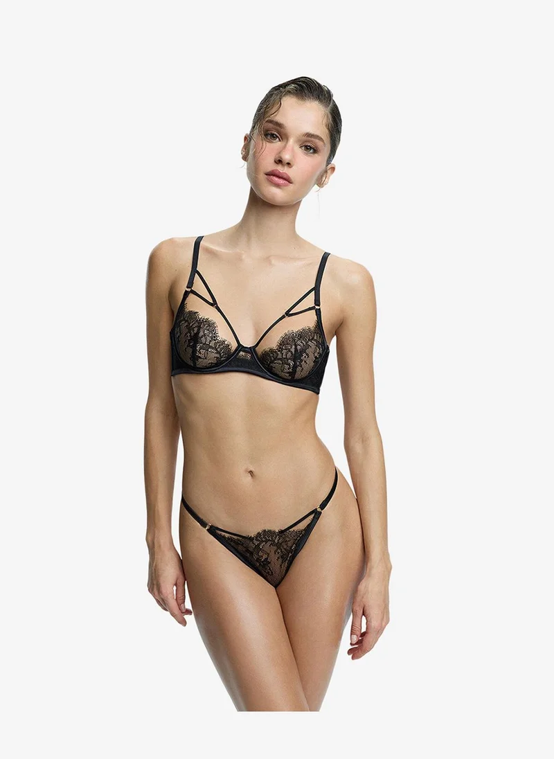 بنتي Women Reine Wired Black Lifting Bra