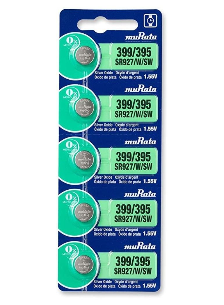 muRATA 5-Pieces Murata SR927/W/SW / 399/395 Silver Oxide 1.55V (muRata) Japan Batteries - Image 1