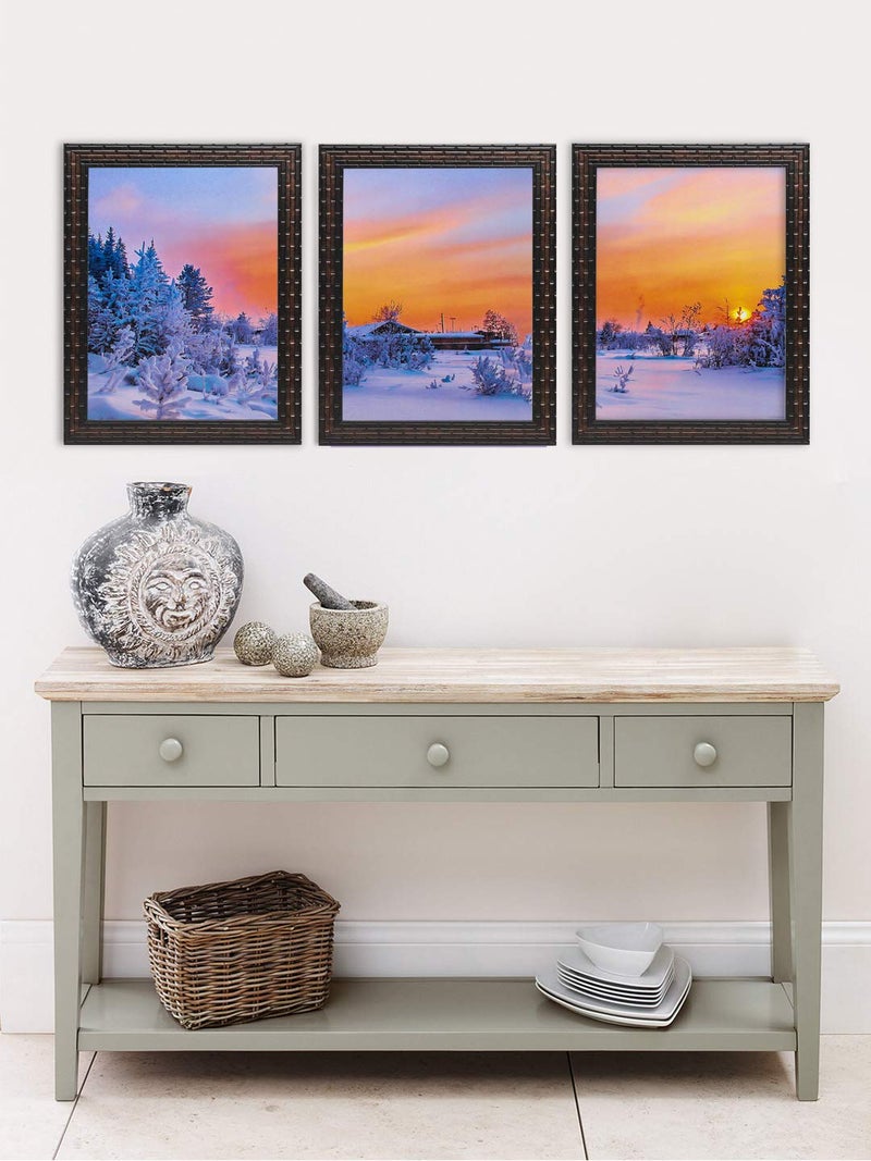 Indianara Set of 3 Pair of Modern Art Paintings (3297) without glass 10.2 X 13, 10.2 X 13, 10.2 X 13 INCH - Image 1