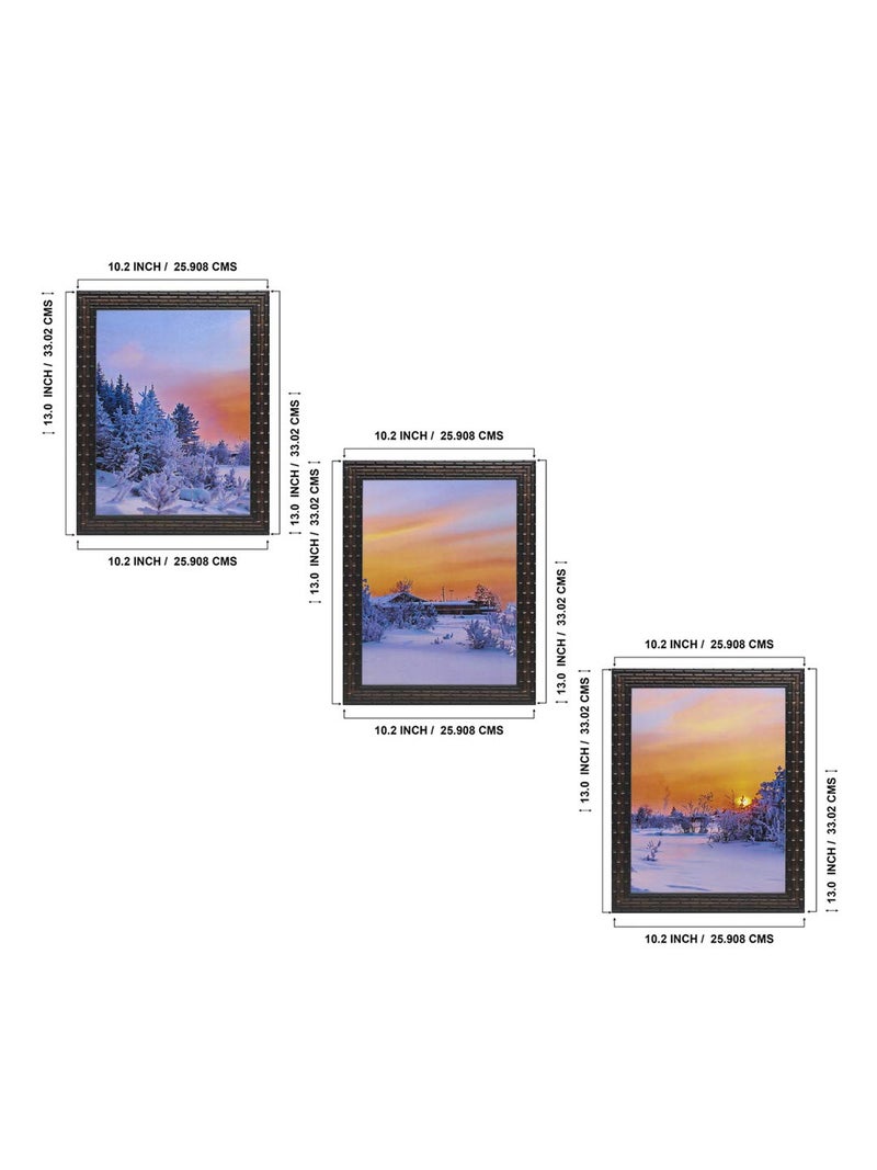 Indianara Set of 3 Pair of Modern Art Paintings (3297) without glass 10.2 X 13, 10.2 X 13, 10.2 X 13 INCH - Image 2
