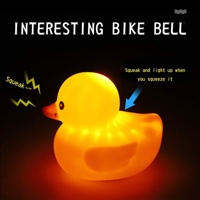 wonuu Rubber Duck Toy Car Ornaments Yellow Duck Car Dashboard Decorations Squeeze Duck Bicycle Horns with Propeller Helmet - Image 4