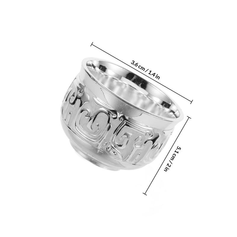 Retro Silver Embossed Wine Cup Shot Glass Set Reusable Bar Tableware - Image 3