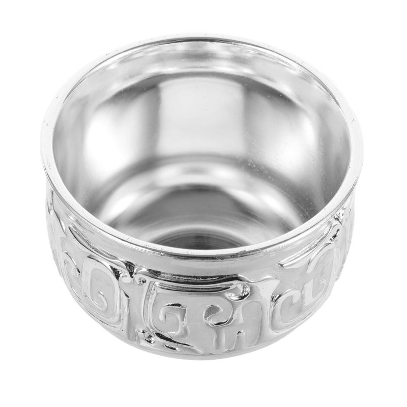 Retro Silver Embossed Wine Cup Shot Glass Set Reusable Bar Tableware - Image 2