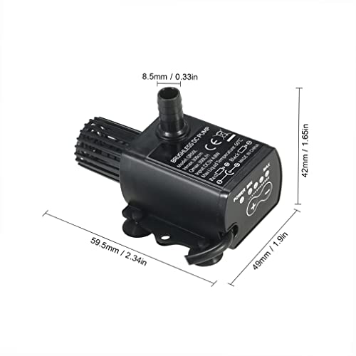 Decdeal Submersible Water Pump Aquarium Fountain with Flow Adjustment Function and USB Interface, DC 5V 4.8W 300L/H Lift 300cm - Image 3