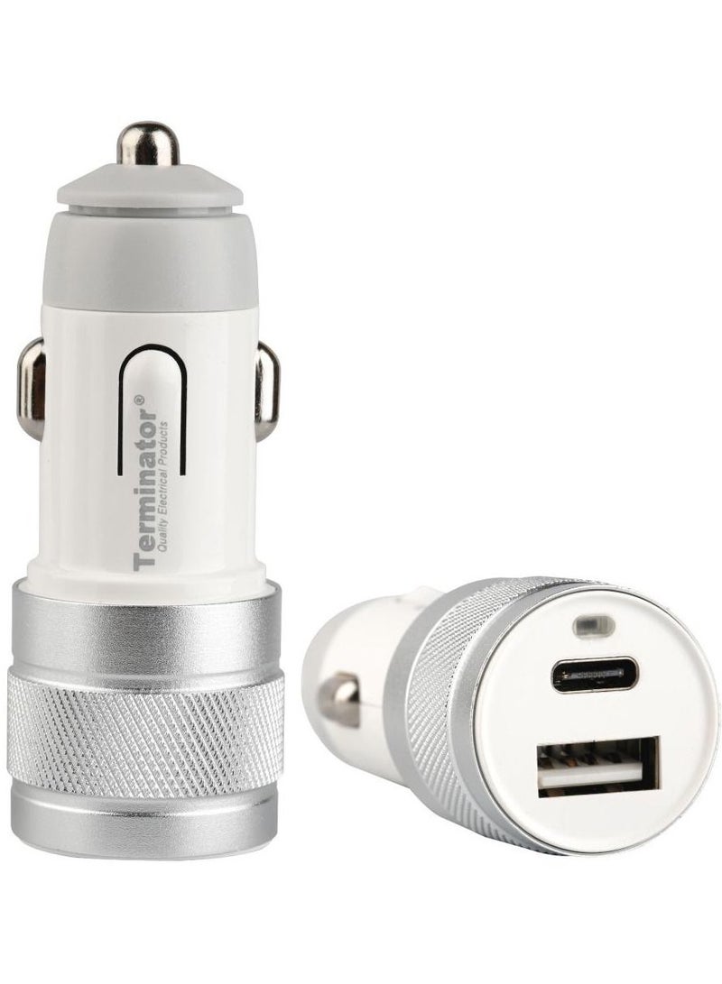 Terminator USB Car Charger with 30W Fast Charging USB-A (Qualcomm 3.0) - Image 1
