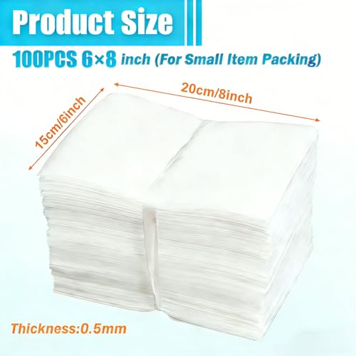 UPSTORE Foam Pouches Wrap Cushion Sheets 6 x 78 Inch for Packing Storage or Shipping Moving Supplies White 100pcs - Image 3