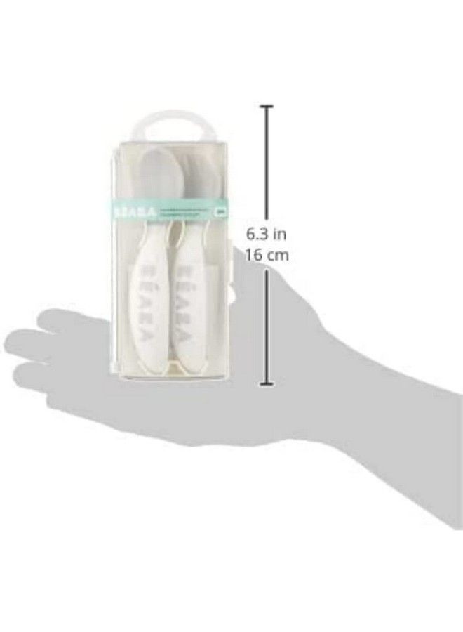 BEABA Set Of 2Nd Stage Training Fork And Spoon Ergonomic Shape Suitable For Left Handed And Right Handed Transport Case Included Light Mist - Image 5