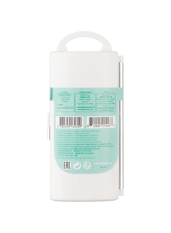 BEABA Set Of 2Nd Stage Training Fork And Spoon Ergonomic Shape Suitable For Left Handed And Right Handed Transport Case Included Light Mist - Image 3