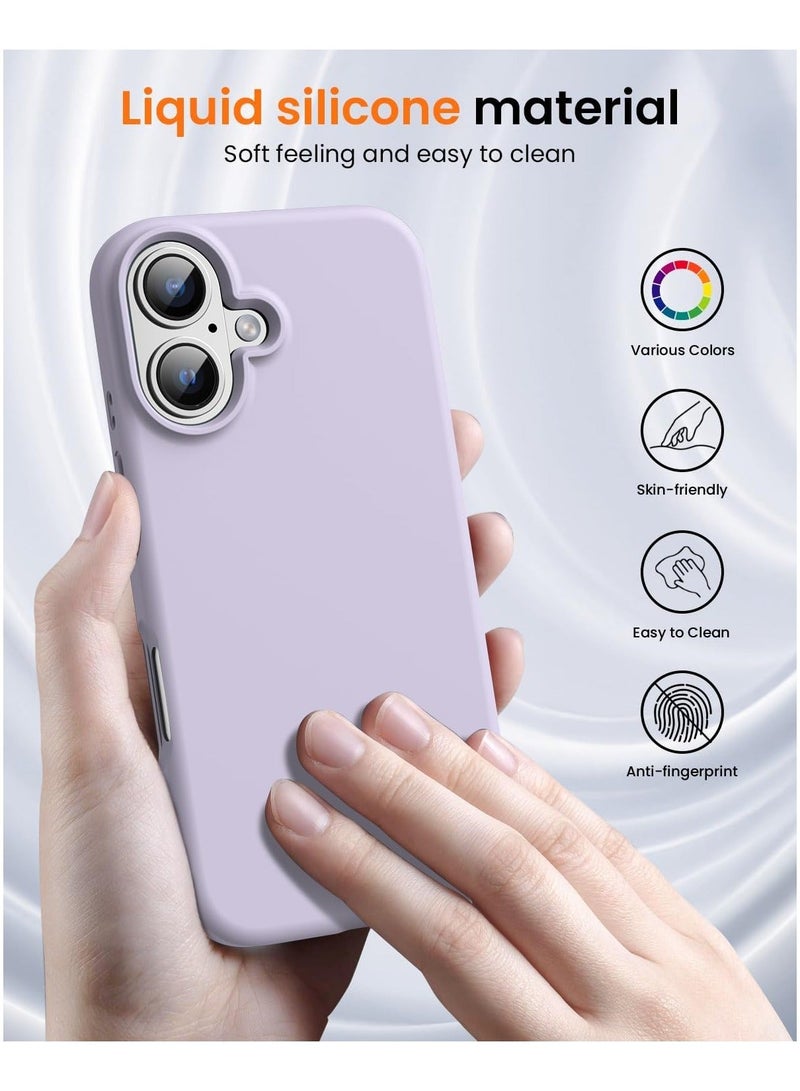ACLIX Silicone Case Compatible with iPhone 17, Slim Liquid Silicone Phone Case with 3-Layer Soft Rubber Shockproof Bumper with TPU Lining (Light Purple) - Image 5