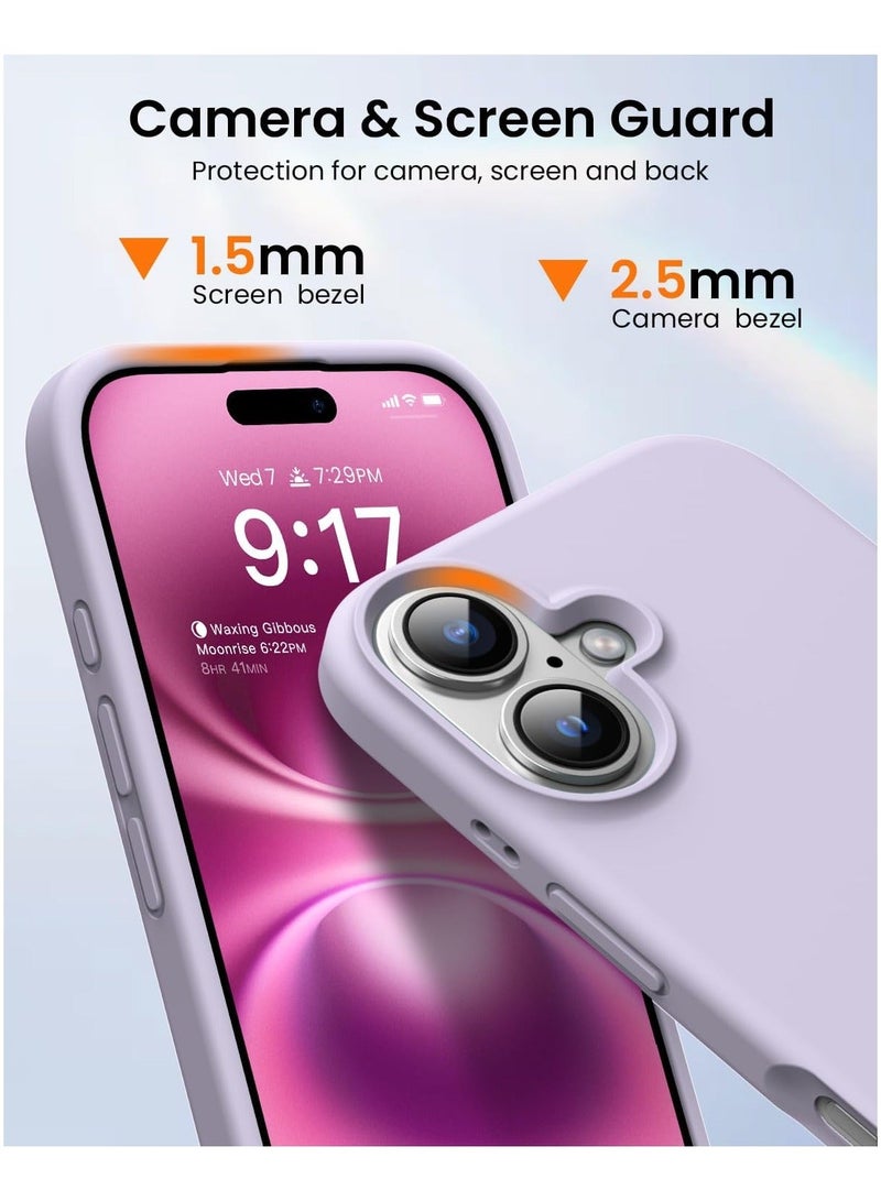 ACLIX Silicone Case Compatible with iPhone 17, Slim Liquid Silicone Phone Case with 3-Layer Soft Rubber Shockproof Bumper with TPU Lining (Light Purple) - Image 3