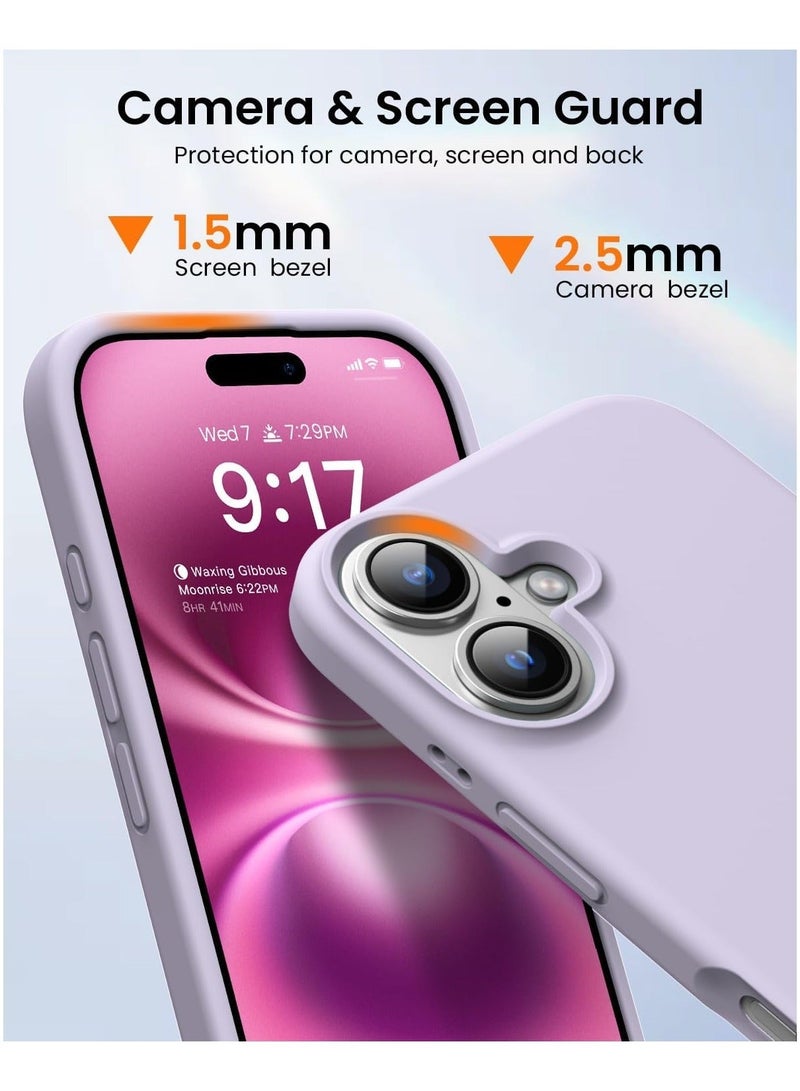 أكاليكس جراب سيليكون متوافق مع iPhone 17، جراب هاتف سيليكون سائل رفيع مع مصد مطاطي ناعم مقاوم للصدمات مكون من 3 طبقات مع بطانة من مادة TPU (أرجواني فاتح) - Image 4