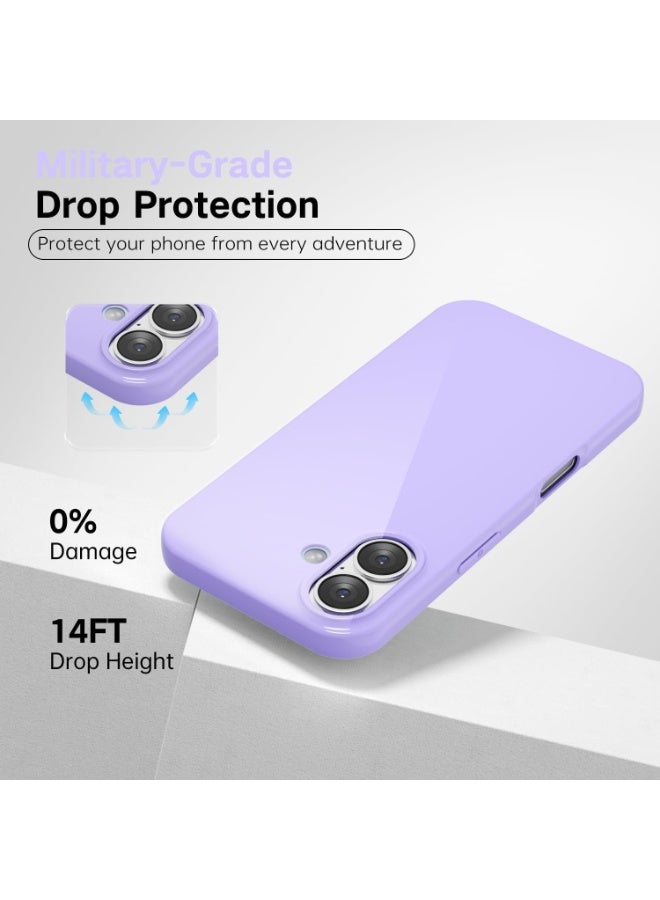 ACLIX Silicone Case Compatible with iPhone 17, Slim Liquid Silicone Phone Case with 3-Layer Soft Rubber Shockproof Bumper with TPU Lining (Light Purple) - Image 3