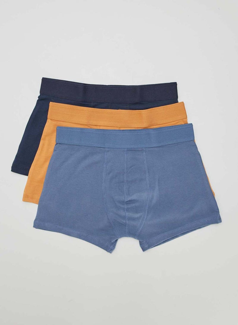 Kiabi pack-of-3-plain-boxers-blue-1 - Image 1