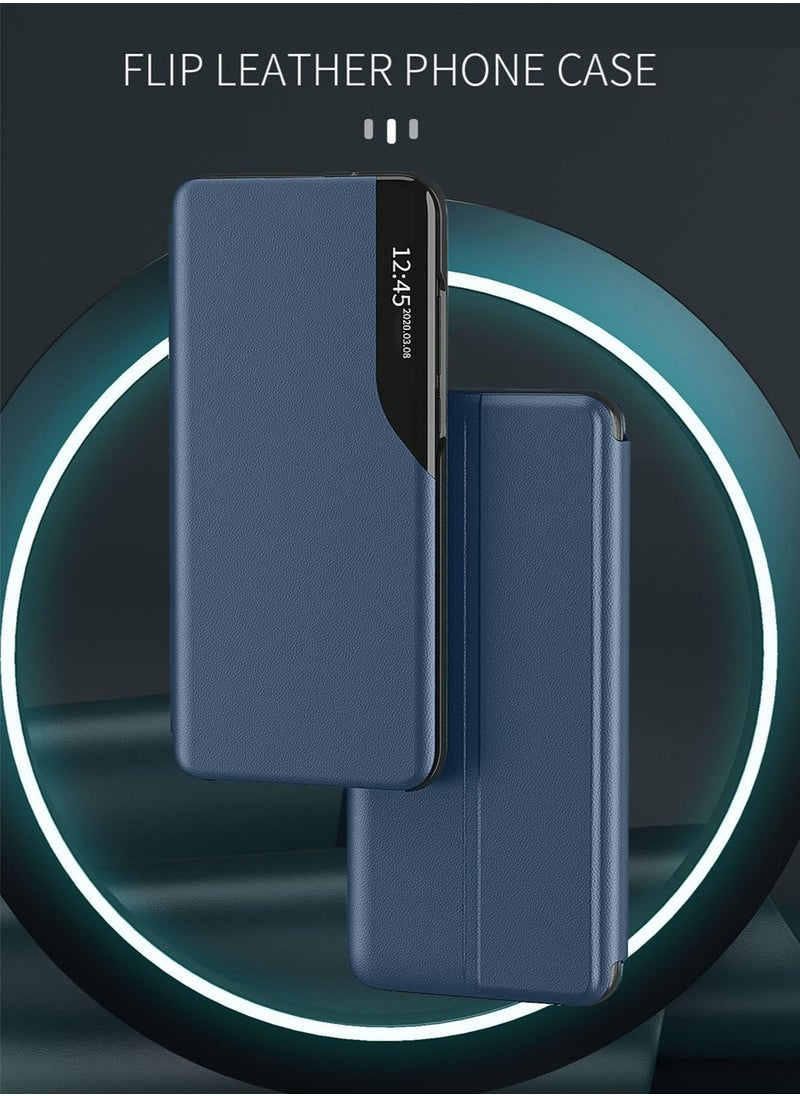 Wtech - Smart Mirror Window Flip Phone Case Auto Sleep Wake Case Cover For Xiaomi Redmi 12C 4G 2023 Blue - Image 1