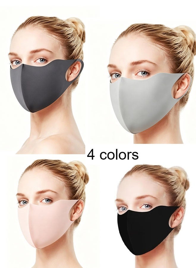 Happy D 8-piece set of 3D seamless masks, outdoor sports UV-proof sun protection masks, breathable ice silk polyester sun protection masks, available in black, light pink, gray, and dark gray. - Image 2